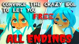 Convince the CRAZY Idol to let you free - ALL Endings - All Badges - Full Gameplay [ROBLOX]