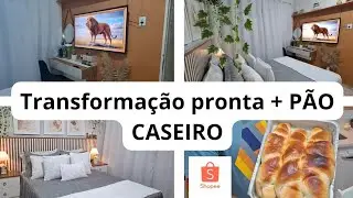 COMO TRANSFORMAR  UMA PAREDE COM BAIXO CUSTO / DECORAÇÃO FINALIZADA NO QUARTO / ELE FEZ PÃO CASEIRO 