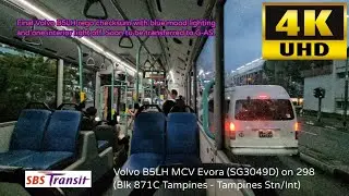 One interior light off! SBST Volvo B5LH (SG3049D) on 298 (Blk 871C Tampines - Tampines Stn/Int)