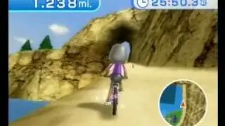 Wii Fit +   Island Cycling   Free Ride Course   Proof that you can't cycle into the volcano
