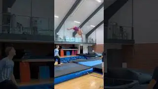 Miller to triple layout!🤯🔥 #airtrack #gymnast #gymnastics #tumbler #flips #flip #salto #tumbling