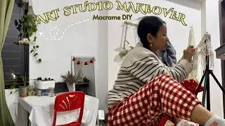 Small Art Studio Makeover | Pinterest Inspired Flower Macrame & Plant Holder