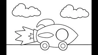 How to Draw a Rocket  step by step | Rocket Drawing For Kids | Drawing and Coloring
