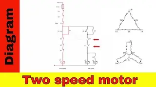 Wiring diagram for  two speed motor. 3ph 2 speed motor.