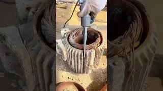 This man is taking apart a rusty motor to extract valuable copper! 😱#shorts