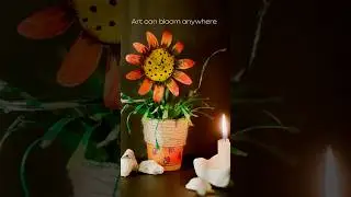 🌸Bloomed from nothing_subscribe🫰🏻#art#diyupcycle#viralshorts #breathcolor_Exhalepeace#energy