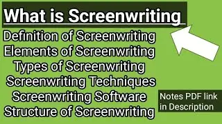 What is Screenwriting in film || Screenwriting ||Notes PDF link in Description || @LiteratureandPS