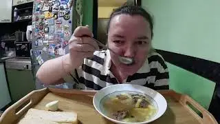 Рассольник на говядине #mukbang #еда #домашняяеда #вкусно 