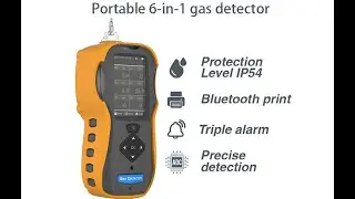 6 In 1 Handheld Multi Gas Detector For Lel O2 H2s Nh3 Voc Co Gas Detection