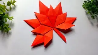 How to make a paper leaf l How to make origami autumn leaves. Origami paper leaves.  autumn paper ll