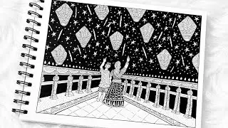 Painting the Magic of a Diwali Night Sky : Stars, Diyas & Fireworks&rdquo; ✨🏠🎆