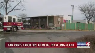 Car parts catch fire at metal recycling plant