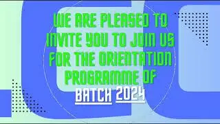 11th Sept 2024 II Invitation II Orientation for B Tech Freshers II DRIEMS University Cuttack