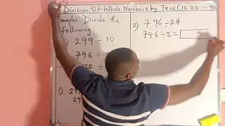 Division of whole numbers by tens(10,20,30,40.....&90)