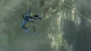 The Blue Guy from avatar falling, but its Falling from cyberpunk memes
