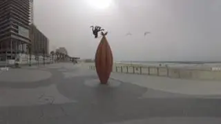 360 VR Tel Aviv view with Trumpeldor Beach and Herbert Samuel street, Israel