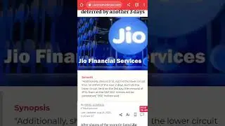 Jio Financial Services will start upper circuit from Monday onwards #shorts #sharemarket #jiofinnews