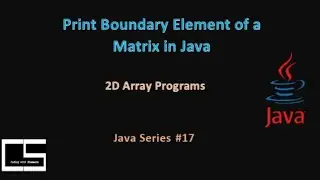 To Print Boundary Element of a Matrix| Java|@CodingwithShameera1