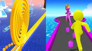 Spiral Roll VS Giant Rush - All Levels SpeedRun Gameplay Android iOS Ep 1