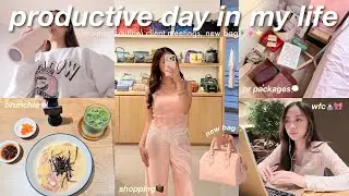 PRODUCTIVE DAY IN MY LIFE ♡ morning routine, client meetings, bag shopping, clothing haul ⭐️👩🏻‍💻👜