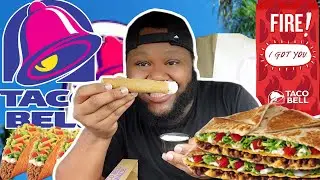 Taco Bell Mukbang!! NEW Cheesy Jalapeno Mexican Pizza, Rolled Chicken Tacos, | FlavasByDameDash