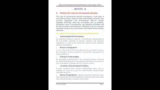 B.Ed 3rd sem environmental education previous year solved question paper/pedagogy of environmental