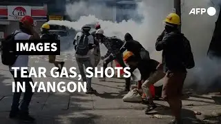 Shots, tear gas as Myanmar protesters clash with security forces in Yangon | AFP