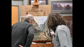 6. Company of galleryholder. Retouching watercolor paintings for my 25 anniversary exhibition