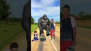 Amazing Grey Gorilla Villagers Attack Men Special Effect Division🙉 | Funny Short video