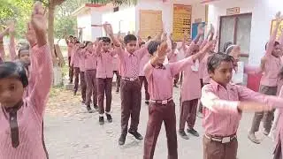 On a bright Monday morning. Fitness routine @coco246 #primaryactivities #school