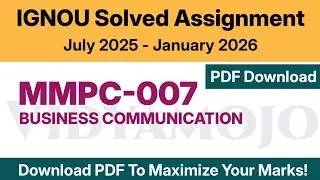 IGNOU MMPC 007 Solved Assignment 2025-26 PDF Download | IGNOU MBA