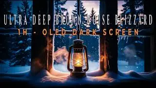 DEEP SLEEP Blizzard at Night 💤 Dark Screen Cabin Window Ambience | Snowstorm Sounds for Insomnia