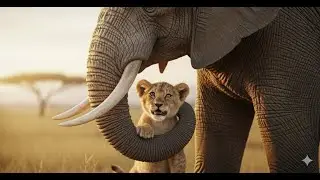 Unbelievable Bond  Elephant Defends Leopard Cub in Epic Survival!