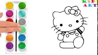 Glitter Kitty coloring pages - How to draw and paint - Kids Art