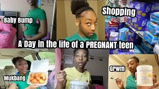 A DAY IN THE LIFE OF A PREGNANT TEEN ( breakfast, store run, baby bump reveal, car mukbang, + more )