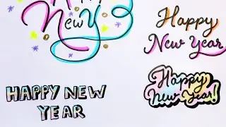 5 Type of New Year Fonts easy / Happy New Year Font Writing 