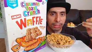 CINNAMON TOAST CRUNCH MAPLE WAFFLE BREAKFAST CEREAL MUKBANG EATING SHOW REVIEW