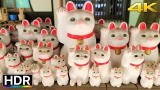 Gotokuji Cat Temple in Tokyo Japan Virtual Walk 4K HDR (豪徳寺散歩)