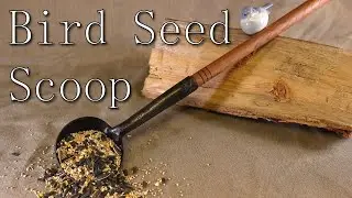 Forging an iron Scoop with turned wood handle