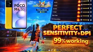 Poco m4 5g free fire best headshot sensitivity setting🎯|| Free fire best DPI setting for poco m4 5g⚡