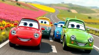 Beep Beep Little Car Song 🚗 | Fun Car Rhyme for Kids | Learning Colors & Traffic Lights 🚦