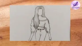 How to draw a girl step by step || #easydrawing #pencilsketch #drawing #fyp #viral 