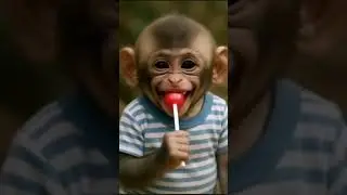 Baby Monkey Test Lolipop Then Laughing 😄🐒#shorts