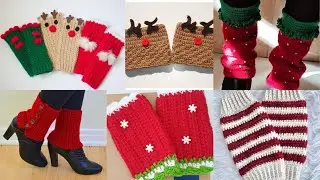 Crochet Ideas: Amazing🤩 Crochet Christmas boot cuffs| leg wormers. 