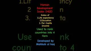 human Development Index (HDI) #humandevelopmentindex #hdi