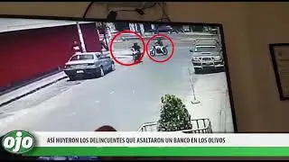 AS&Iacute; HUYERON LOS DELINCUENTES QUE ASALTARON UN BANCO EN LOS OLIVOS