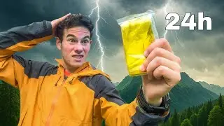 24h SOBREVIVIENDO con una MANTA T&Eacute;RMICA - tormenta, lluvia y granizo