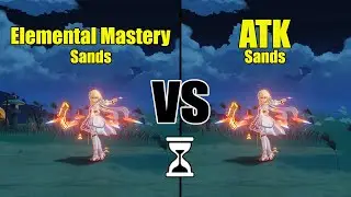 Pyro Traveler ATK vs EM Sands - Genshin impact
