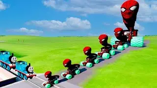 Big & Small  Spider-Man vs CURSED Train Thomas with Triple Head BeamNG.Drive