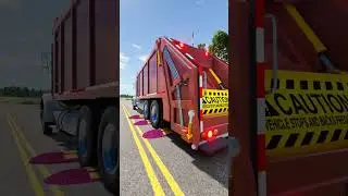 trash towing trucks vs Speed Bumps #short #beamng #beamngdrive #trucksvs